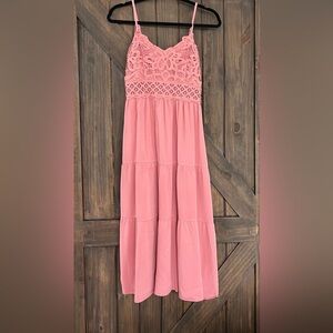 Dokuritu Pink/Mauve Crochet Dress 🌸